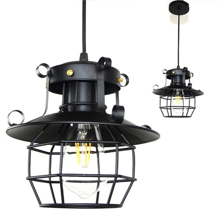 Retro Iron Cage Chandelier Personality Bar Cafe Decorative Light without Light Source-garmade.com