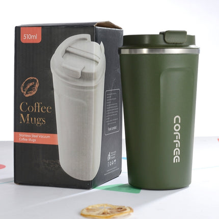 Double Stainless steel 304 Coffee Mug Car Thermos Mug Travel Thermo Cup 380ml(Black)-garmade.com