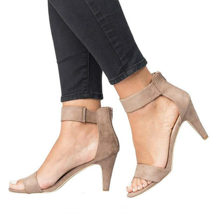 Fashion Women Heel Sandals High Heels, Size:35(Khaki)-garmade.com