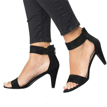 Fashion Women Heel Sandals High Heels, Size:35(Black)-garmade.com
