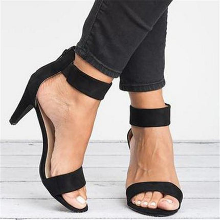 Fashion Women Heel Sandals High Heels, Size:35(Black)-garmade.com