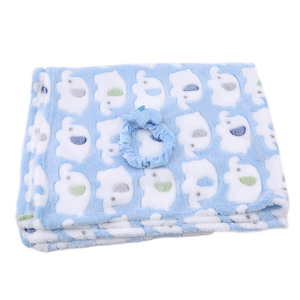 Cartoon Elephant Shape Soft Baby Blankets(Blue)-garmade.com