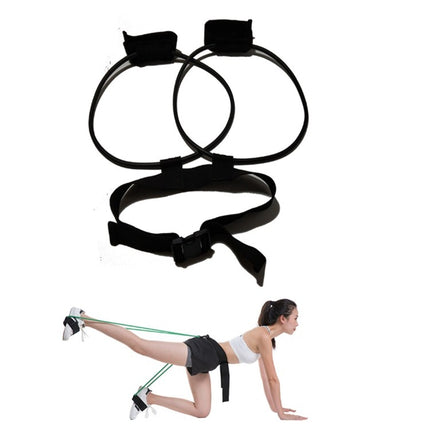 Leg Training Elastic Band Natural Latex Yoga Stretch Band Fitness Supplies, Color:Black 35LB-garmade.com