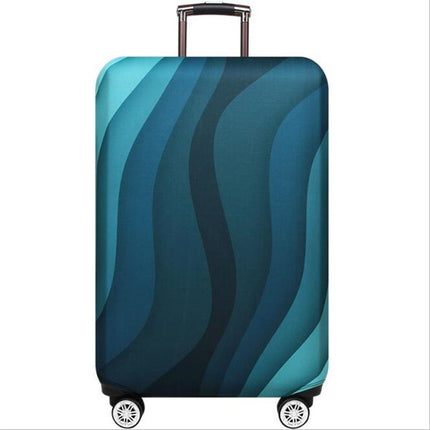 Travel Abrasion-resistant Elastic Luggage Protective Cover Suitcase Dust Covers, Size:18-21 inch(Green Ripple)-garmade.com