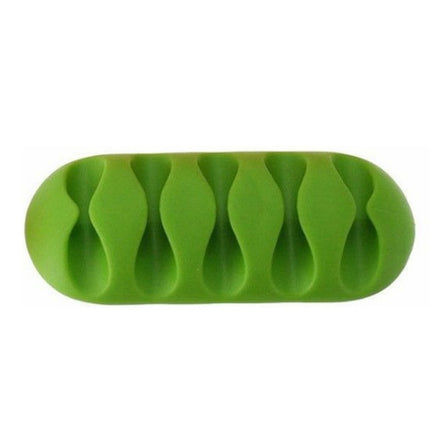 10 PCS Pasteable Five-hole TPR Wire Storage Organizer Data Cable Holder(Green)-garmade.com