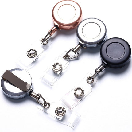 2 PCS Zinc Alloy Easy to Pull Buckle Key Chain Back Clip Type Anti Theft Telescopic Buckle(Rose Gold)-garmade.com