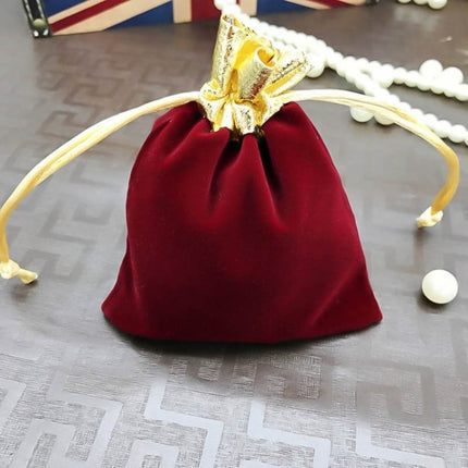 Velvet Bag Jewelry Storage Bag Christmas New Year Holiday Blessing Bag, Size:7x9cm(Red Wine)-garmade.com