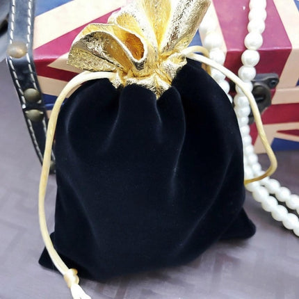 Velvet Bag Jewelry Storage Bag Christmas New Year Holiday Blessing Bag, Size:7x9cm(Black)-garmade.com