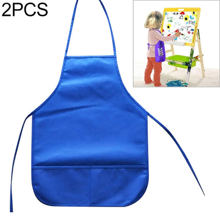 2 PCS Non-woven Apron Home Painting Clothes for Children(Blue)-garmade.com