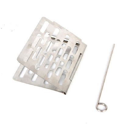 Stainless Steel Folding Barbecue Net Portable BBQ Picnic Accessories, Size:S 15x10.3CM-garmade.com