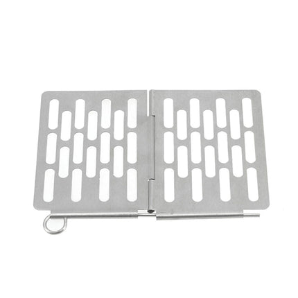 Stainless Steel Folding Barbecue Net Portable BBQ Picnic Accessories, Size:L 35.8x20CM-garmade.com