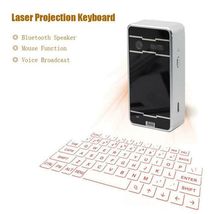 JHP-Best Portable Virtual Lasers Keyboard Mouse Wireless Bluetooth Lasers Projection Speaker(Silver)-garmade.com