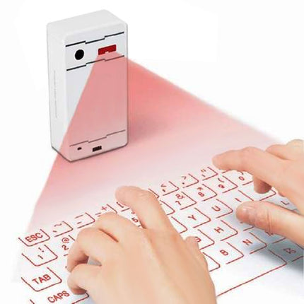 JHP-Best Portable Virtual Lasers Keyboard Mouse Wireless Bluetooth Lasers Projection Speaker(White)-garmade.com