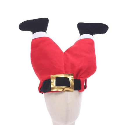 Christmas Party Santa Claus Leg Pants Plush Cap Decoration-garmade.com