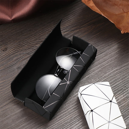 Lattice Pattern Portable Glasses Box(Red)-garmade.com