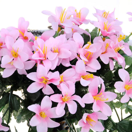 Artificial Flower Wall Hanging Lily Flower Vine Basket Flower Party Decorations(Pink)-garmade.com