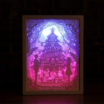 3D Stereo Light Paper Carving Lamp Creative Gift(Romantic Couple 1)-garmade.com