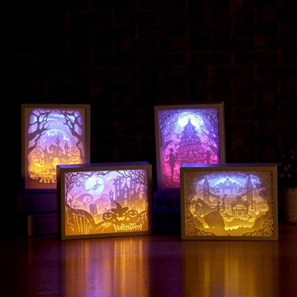 3D Stereo Light Paper Carving Lamp Creative Gift(Halloween)-garmade.com