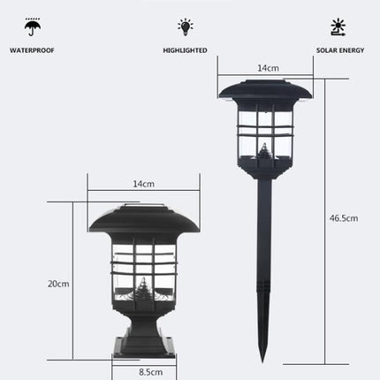 Solar Pillar Light Outdoor Waterproof Decorative Garden Lawn Wall Lamp(Warm White Light)-garmade.com