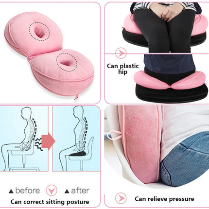 Multifunctional Dual Comfort Memory Foam Seat Hip Lift Seat Beautiful Butt Latex Cushion(Rose Red)-garmade.com