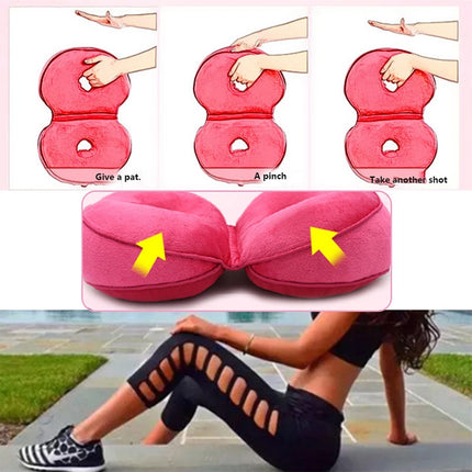 Multifunctional Dual Comfort Memory Foam Seat Hip Lift Seat Beautiful Butt Latex Cushion(Rose Red)-garmade.com