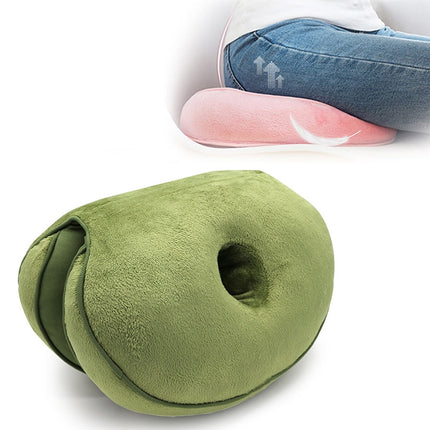 Multifunctional Dual Comfort Memory Foam Seat Hip Lift Seat Beautiful Butt Latex Cushion(Green)-garmade.com
