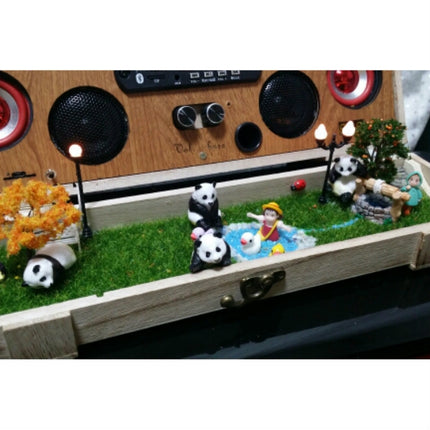 Panda Life Multi-shaped Micro-landscape Baked Landscape Doll Ornaments(Lying Panda)-garmade.com