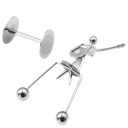 Mini Balance Little Iron Man Decompression Ornament Tumbler Sports Metal Crafts(Weightlifting)-garmade.com