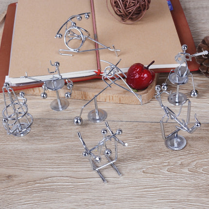 Mini Balance Little Iron Man Decompression Ornament Tumbler Sports Metal Crafts(Seesaw)-garmade.com