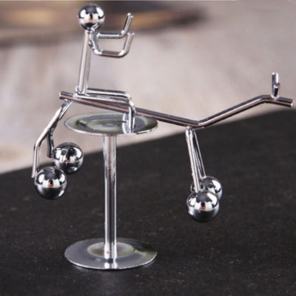 Mini Balance Little Iron Man Decompression Ornament Tumbler Sports Metal Crafts(Horse Riding)-garmade.com