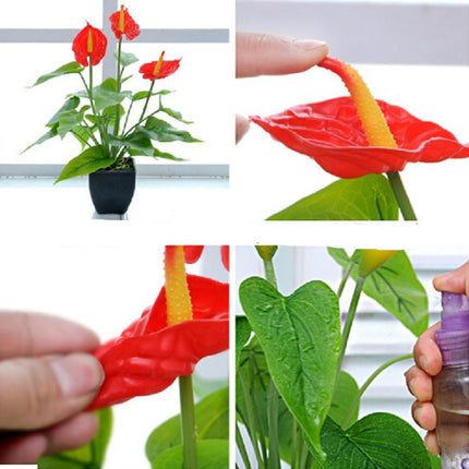 Artificial Flower Calla Plant Potted Home Decoration Green Plant(White Green)-garmade.com