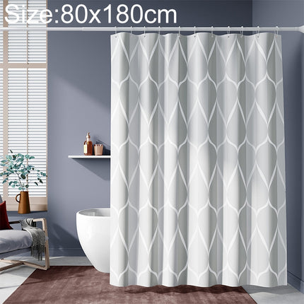 Shower Curtain Waterproof Bathroom Geometric Light Grey Bath Curtains, Size:80x180cm-garmade.com