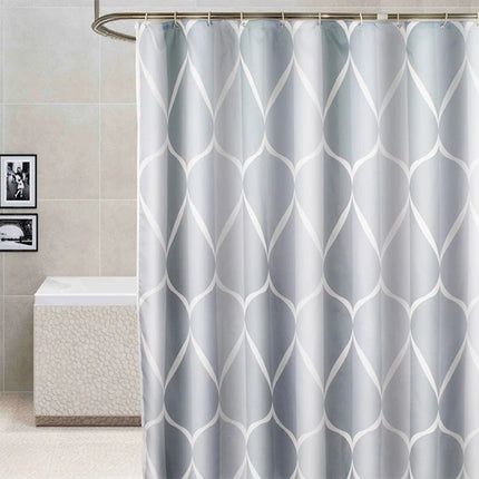 Shower Curtain Waterproof Bathroom Geometric Light Grey Bath Curtains, Size:100x180cm-garmade.com