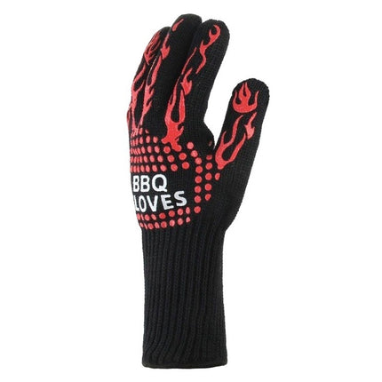 Heat-resistant High Temperature Fire Resistance Cooking Baking Barbecue Grill Gloves Red BBQ-garmade.com