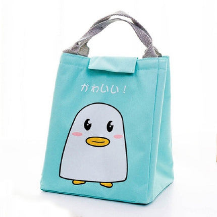 Cute Portable Animal Cat Zipper Canvas Lunch Thermal Bag(Cute Duck)-garmade.com