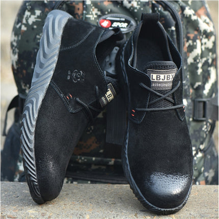 Anti-smashing Anti-piercing Labor Insurance Shoes Non-slip Wear-resistant Work Shoes, Size:45(Black)-garmade.com