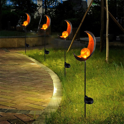 Solar Flame Light LED Iron Art Outdoor Garden Lawn Decorative Ground Plug Light Landscape Lamp(Style 3)-garmade.com