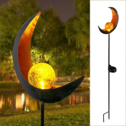 Solar Flame Light LED Iron Art Outdoor Garden Lawn Decorative Ground Plug Light Landscape Lamp(Style 5)-garmade.com