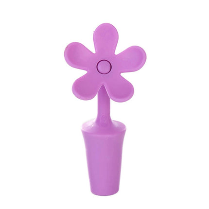 5 PCS Silicone Wine Stopper Flower Beer Stopper(Purple)-garmade.com
