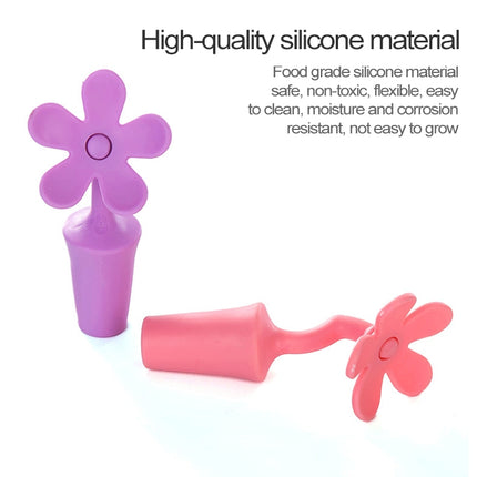 5 PCS Silicone Wine Stopper Flower Beer Stopper(Purple)-garmade.com