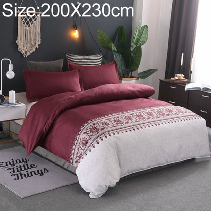Comforter Bedding Sets Printing Duvet Cover Pillowcase, Without Bed Sheets, Size:200X230 cm-3PCS(Wine Red)-garmade.com