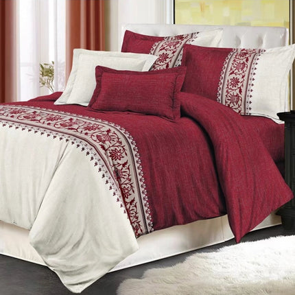 Comforter Bedding Sets Printing Duvet Cover Pillowcase, Without Bed Sheets, Size:200X230 cm-3PCS(Wine Red)-garmade.com