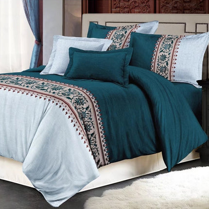 Comforter Bedding Sets Printing Duvet Cover Pillowcase, Without Bed Sheets, Size:210X210 cm-3PCS(Peacock Blue)-garmade.com