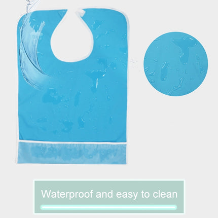 Adult Eat Meal Waterproof Bib, Size:45x65cm(Single Layer Sky Blue)-garmade.com