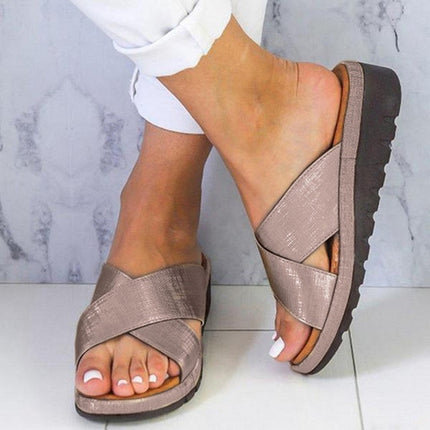 Summer Woman slippers Outdoor Sandal Comfortable Sandals, Size:38(Gun Color)-garmade.com