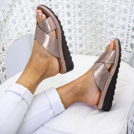 Summer Woman slippers Outdoor Sandal Comfortable Sandals, Size:38(Gun Color)-garmade.com