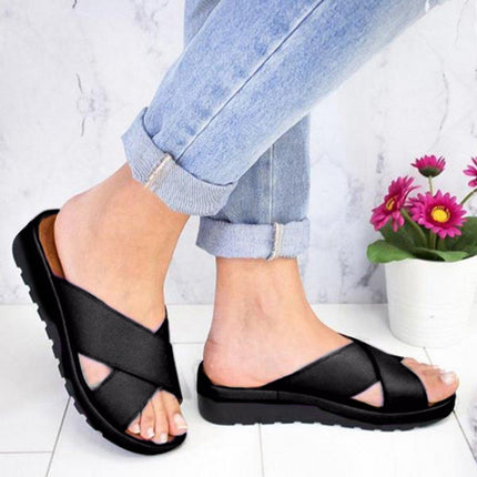 Summer Woman slippers Outdoor Sandal Comfortable Sandals, Size:40(Black)-garmade.com