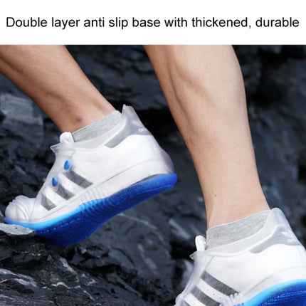 Low Toe Shoe Covers Men And Women Non-Slip Thick Bottom Flip Buckle Waterproof Rain Boots, Size: 36/37(White)-garmade.com