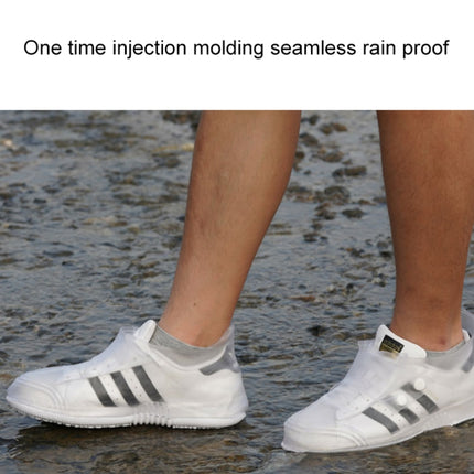 Low Toe Shoe Covers Men And Women Non-Slip Thick Bottom Flip Buckle Waterproof Rain Boots, Size: 36/37(White)-garmade.com