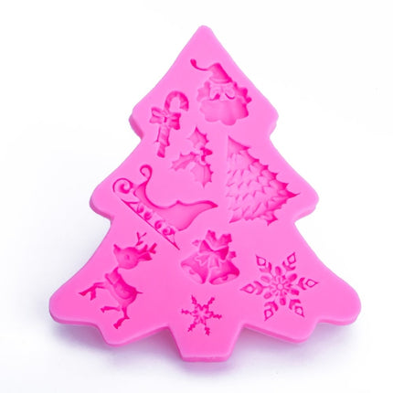 3 PCS Christmas Tree Fondant Silicone Mold Cake Chocolate Biscuit Decoration Tool-garmade.com